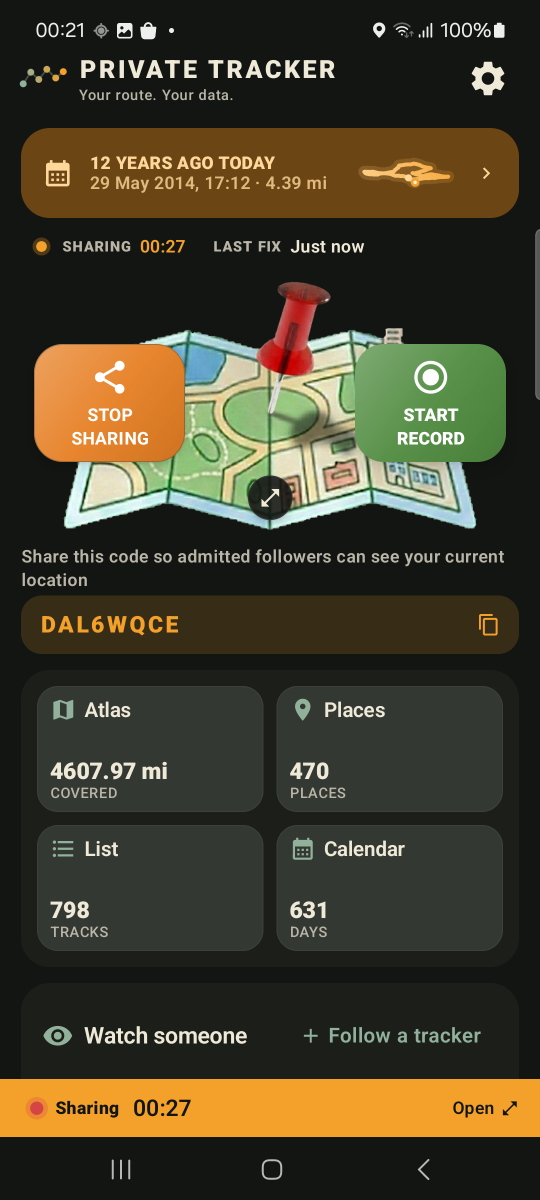 Live share controls