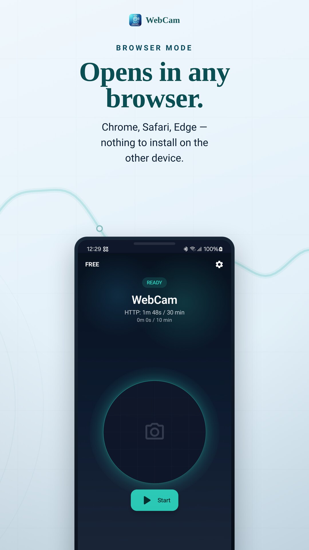 The stream address ready to open in a browser